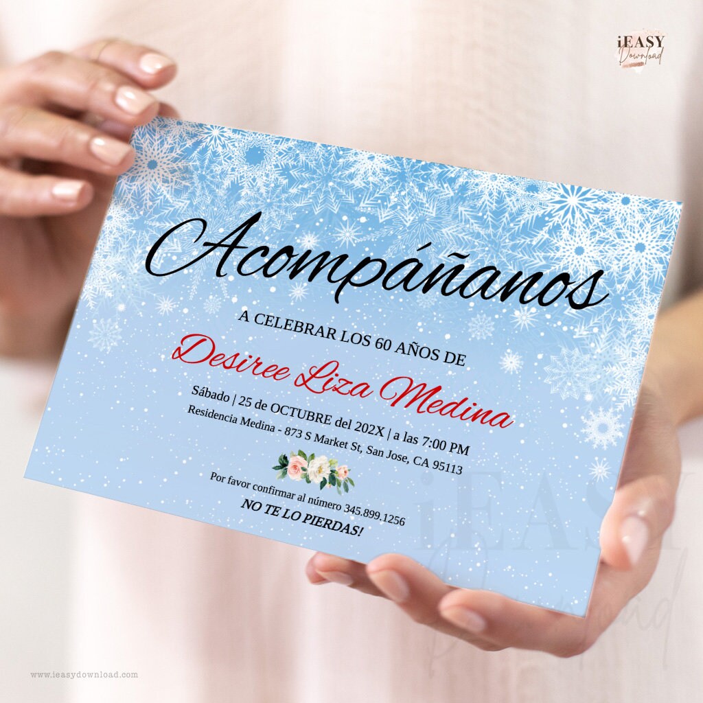 Spanish 60th Birthday Invitation Template a Etsy