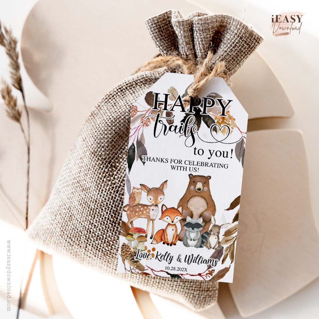 Fall Woodland Trail Mix, Happy Trails to You Birthday Tag, Woodland