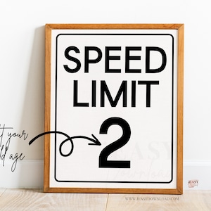 EDITABLE Speed Limit Sign for Race Car Birthday Party Sign, Speed Limit 2, Fast Car Party Decor, All Text Editable Template with Corjl #KP26