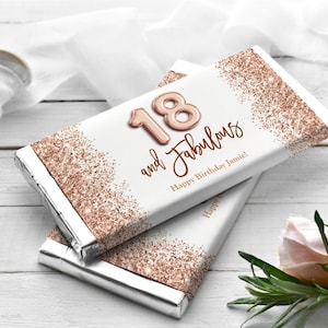 Shades of Melanin 18th Birthday Chocolate Wrapper, 18 and Fabulous Birthday Candy Bar Wrapper Birthday, For all ages, Corjl Template