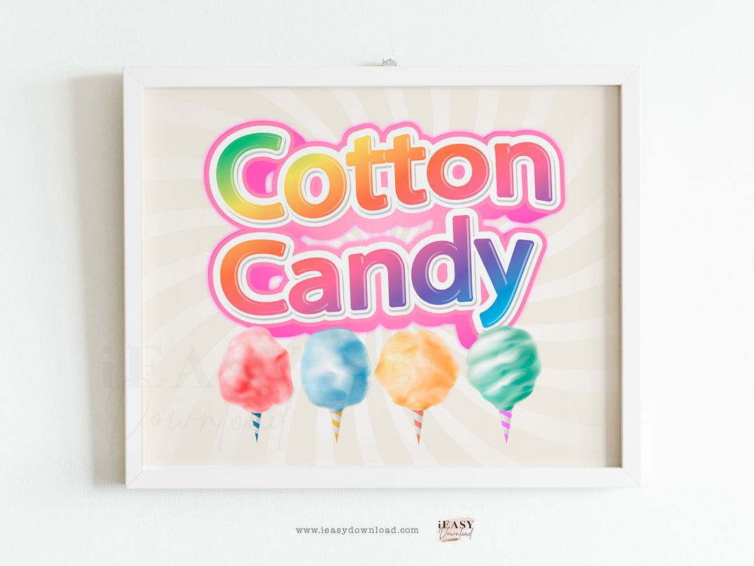 Cotton Candy Sign Printable, Sweet Treat Sign, Cotton Candy Bar Sign