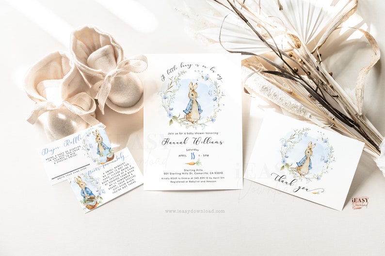 Printable Enjoy Some Food Sign Peter Rabbit Boy Baby Shower A Little ...