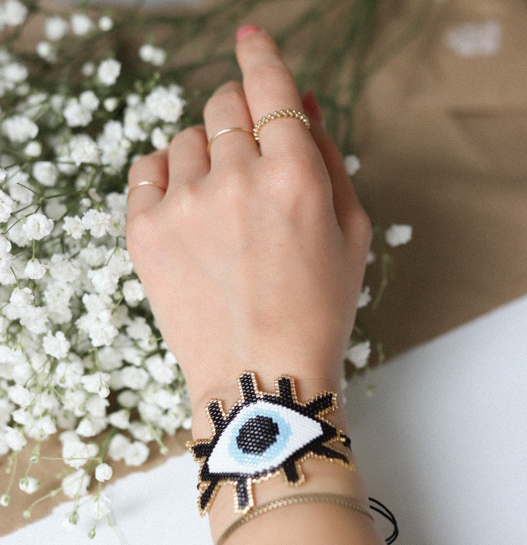 Turkish Evil Eye Bracelets Set Spiritual Jewellery Handmade Miyuki