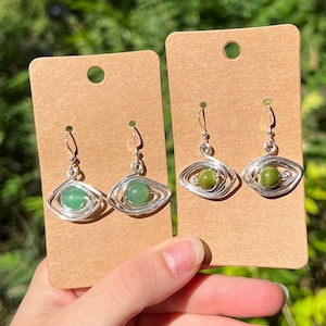 Green Eye Swirl Earrings