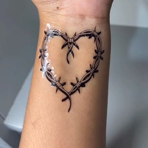 Karol G Tattoo, Bichota Temporary Tattoo, Temp Tattoos, Karol G Heart Tattoo, Barb Wire Heart Tattoo