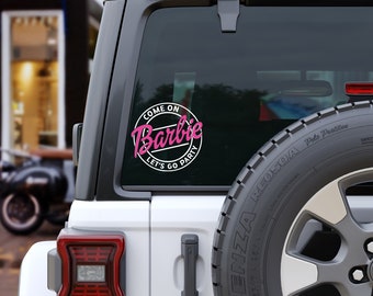 Lets go Party Decal, Custom Car Decal, Custom Decal, Pink Doll Sticker, Custom Vinyl Sticker, Decal Stickers, Waterproof Decal