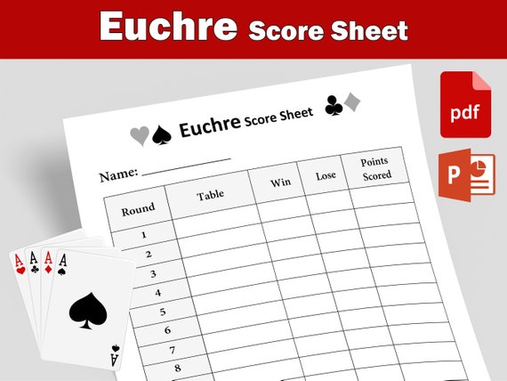 Euchre Score Sheet Printable PDF Editable Source File PPT Etsy Hong Kong