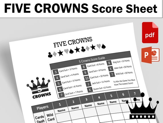 Five Crowns Score Sheet Printable - Il 570xN.4152888334 No4m 