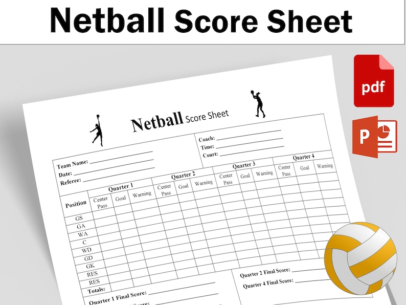 Netball Score Sheet Printable PDF Editable Source File PPT Etsy Hong Kong Netball Score Sheet Printable PDF Editable Source File PPT Etsy Hong Kong