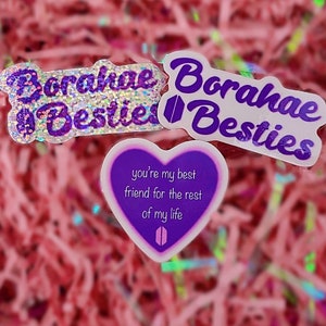 Borahae Besties Stickers BTS, briefpapier, I Purple You, leger, Namjoon, Jin, Yoongi, J-Hope, Jimin, Taehyung, Jungkook, You Never Walk Alone