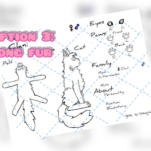 Puede incluir: Un dibujo en blanco y negro de un gato con pelo largo. El gato está sentado con la cola enroscada alrededor de sus patas. El dibujo está sobre un fondo blanco con un patrón de cuadrícula.