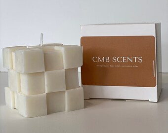 The "Other Cube" Candle | Rubik's Cube Candle | Soy Pillar Candle | Scented Pillar Candle | Spring Scents | Mothers Day Gift