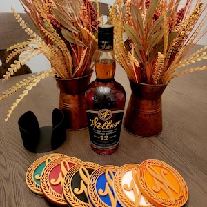 Posavasos de whisky bourbon / Juego de 6 con soporte