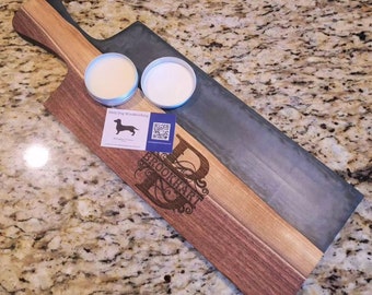 Epoxy Resin River Charcuterie Board: Live Edge Black Walnut, Personalized Engraving