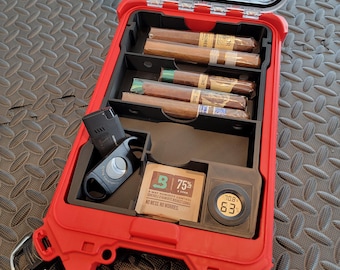 Humidificador de puros con hidrómetro incluido para organizador compacto de perfil bajo Milwaukee Packout (modelo 48-22-8436)