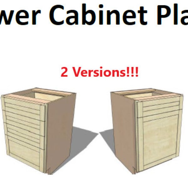Lower Cabinet | Base Cabinet | Woodworking Plans | Great For Kitchen, Pantry, Laundry, Workshop, & Garage | 2 Versions
