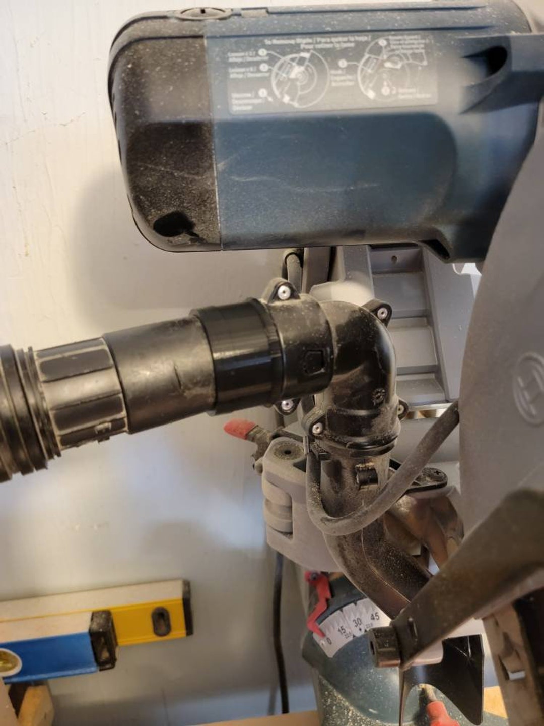 Bosch Miter Saw Locking Dust Port Adapter for Various Shop Vac and Dust