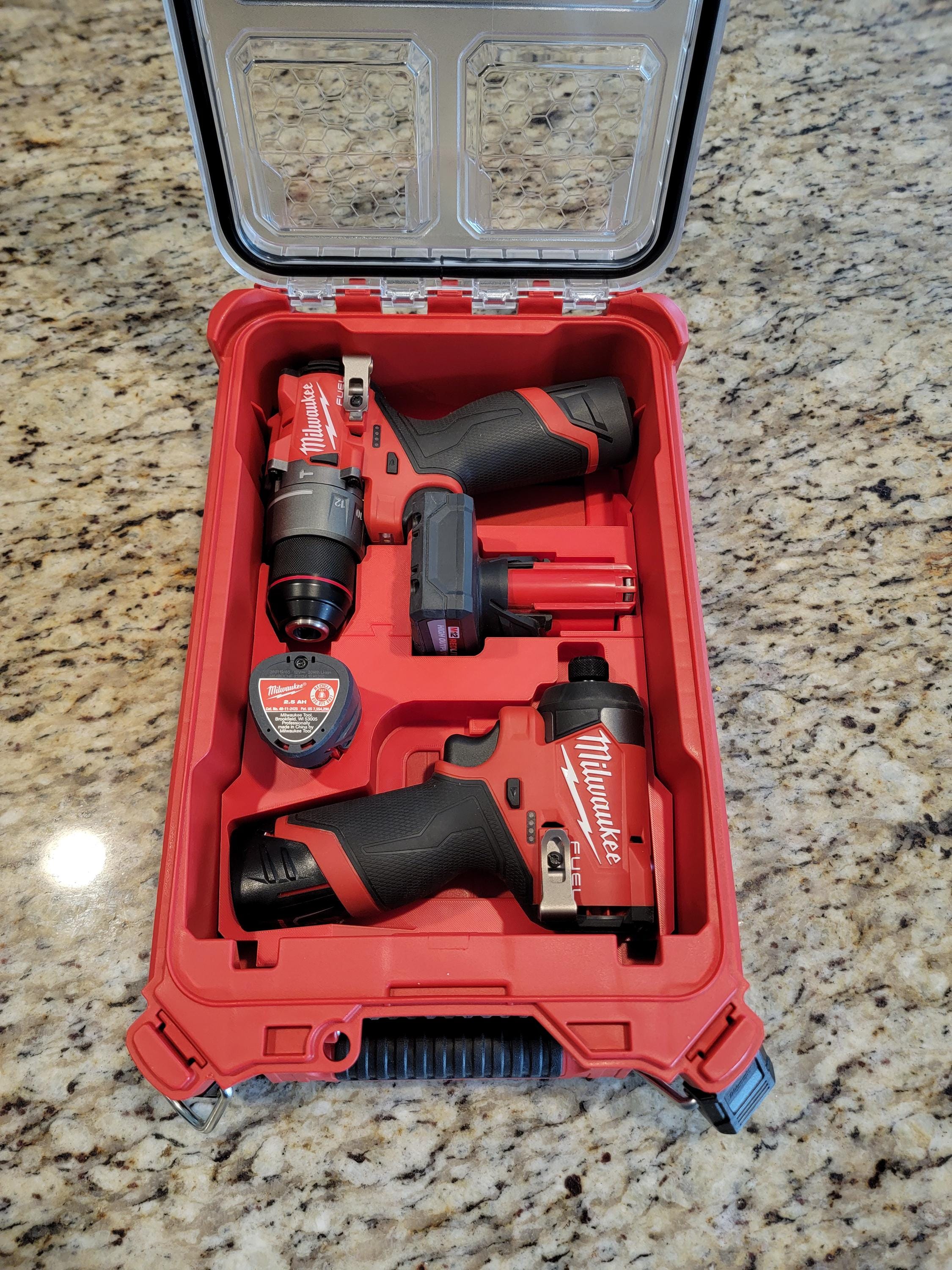 Hard Case For Milwaukee M12 Tools - Waterproof Tool Box With Custom Foam For Drill & Impact