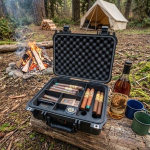 Custom Humidor Insert for Apache™ 2800 Protective Case | Portable Travel Humidor | Holds Up to 30 Cigars | Includes Digital Hygrometer