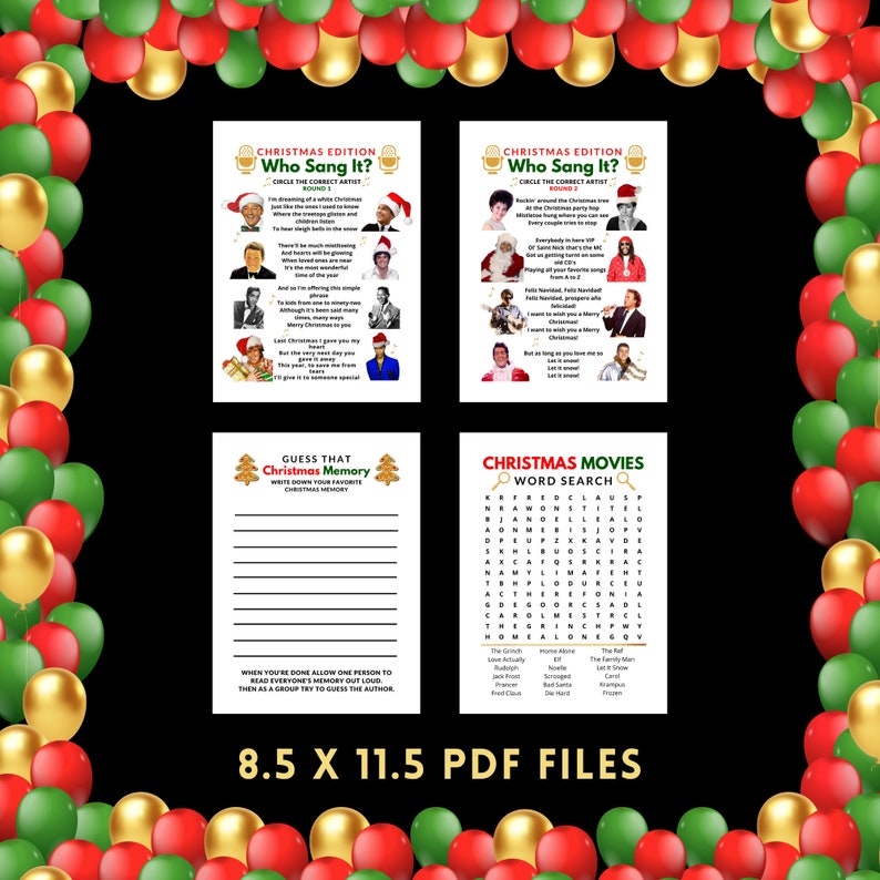 Christmas Party Games, Christmas Game Bundle, Christmas Printable Games ...