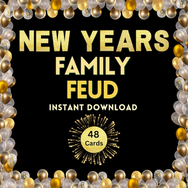 New Years Eve Family Feud Game | NYE Trivia | NYE Family Game Night | Holiday Games | Trivia Game night | Christmas Party Quiz I Trivia idea