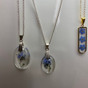Real Forget me not necklaces, resin necklace pendant, Gifts for you, for her, for mom,  floral necklace