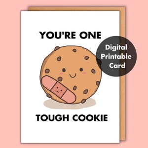Carte à biscuits résistante, carte numérique imprimable, carte à impression numérique Get Well Soon, carte amusante, carte numérique, imprimable, carte de jeux de mots, téléchargement numérique