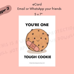 Tough Cookie Card, Printable Digital Card, Get Well Soon Digital Print ...