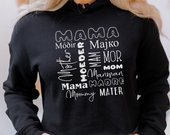 Mama/Mother/Madre Crop Hoodie, Cute Crop Hoodie, Women's Shirt, Women's Hoodie