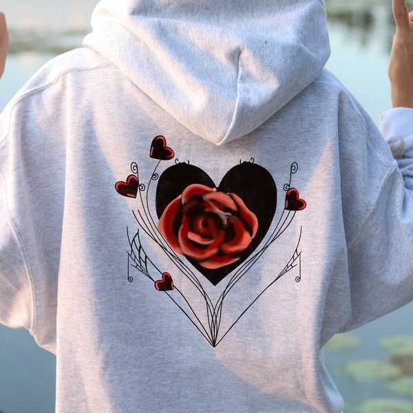 Gothic Heart Valentine Zip up Hoodie | Zip up Sweatshirt | Zip up Hooded Sweatshirt | Zip up Hoodie Men | Zip up Hoodie Women | Gift