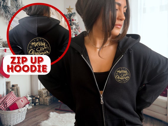 Merry Christmas Zip Hoodie Holiday Christmas Hoodie Full Zip Hoodie Zip up Hoodie Full Zip up Hoodie Mens Womens Gift Etsy