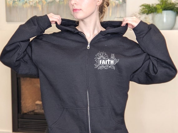 Faith Sunflower Religious Zip up Hoodie Zip up Hooded Sweatshirt Zip up Hoodie Men Zip up Hoodie Women Etsy