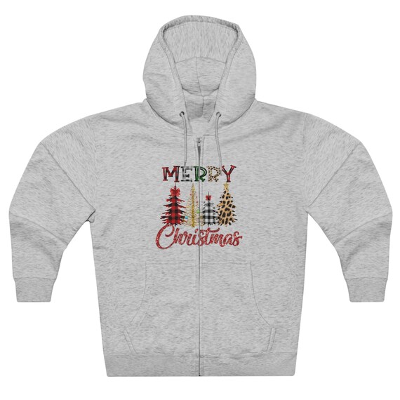 Merry Christmas Tree Zip Hoodie Holiday Christmas Hoodie Full Zip Hoodie Zip up Hoodie Full Zip up Hoodie Mens Womens Gift Etsy