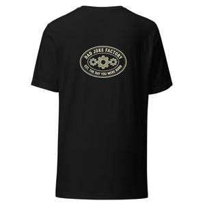 Dad Joke Factory Tee Funny Father Gift - Vintage Badge Cream Ink Tee image 6