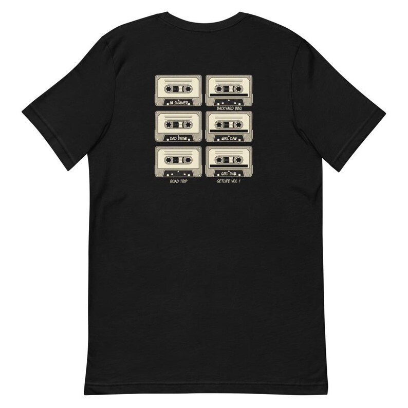 Camiseta de mixtape de casete de los 90, camiseta de papá de la música - Tinta crema con cuadrícula de cinta retro imagen 7