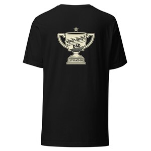 Worlds Okayest Dad Trophy Tee Funny Father Gift - Cream Ink Bella Canvas Bild 6