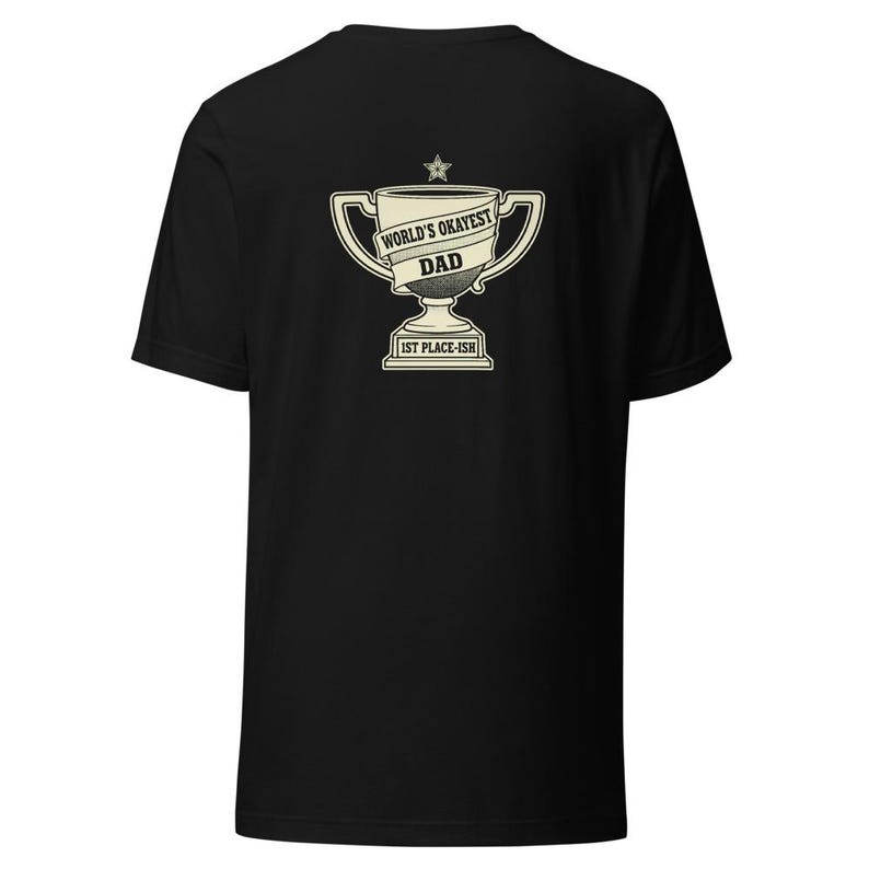 Worlds Okayest Dad Trophy Tee Funny Father Gift - Cream Ink Bella Canvas Bild 6