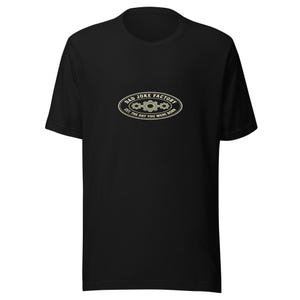 Dad Joke Factory Tee Funny Father Gift - Vintage Badge Cream Ink Tee image 1