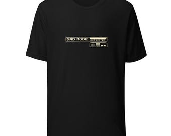 Dad Mode Activated Tee Gamer Dad Gift - Retro 8 Bit Cream Ink Bella Canvas