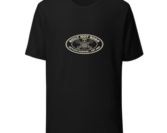 Built Not Born Garage Tee Vintage Motor Crest - Cream Ink Bella Canvas Tee