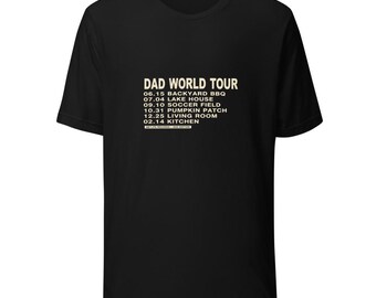 Dad World Tour Tee Funny Bootleg Rap Style - Cream Ink Bella Canvas Tee