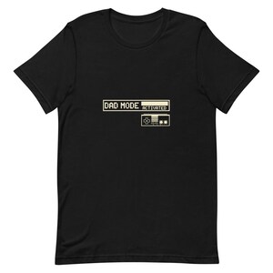 Dad Mode Activated Tee Gamer Dad Gift - Retro 8 Bit Cream Ink Bella Canvas imagem 3