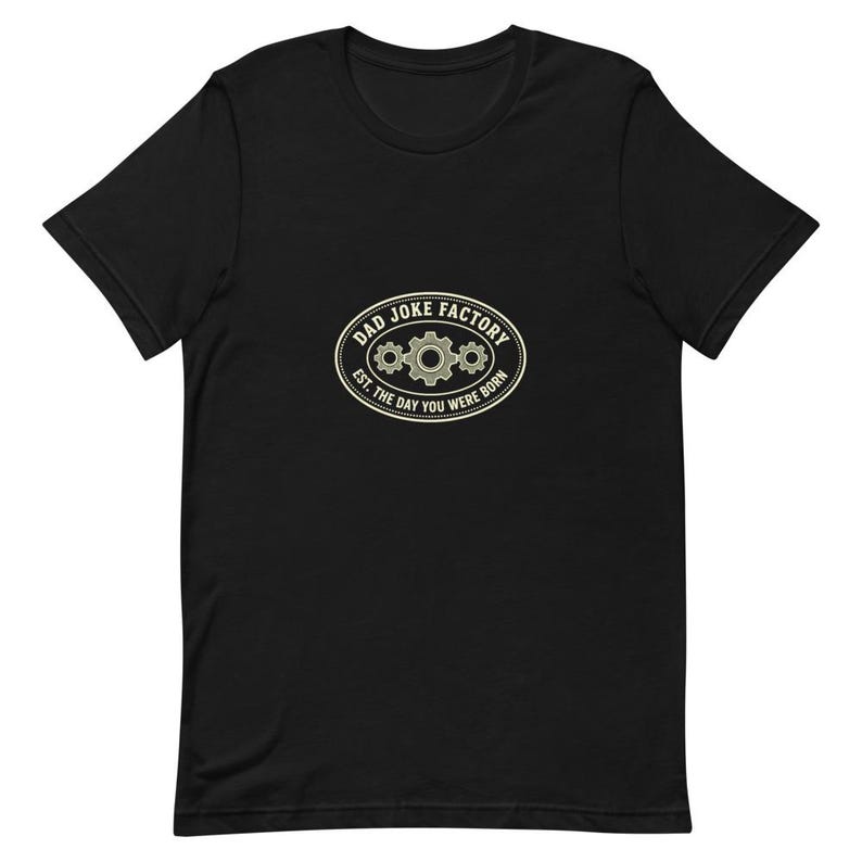 Dad Joke Factory Tee Funny Father Gift - Vintage Badge Cream Ink Tee image 3