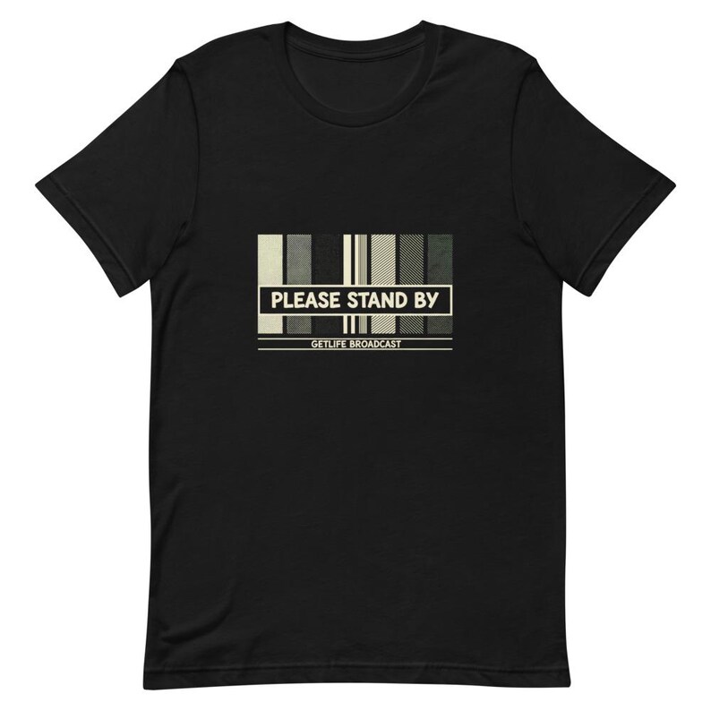 Please Stand By Vintage TV Bars Tee - 90s Retro Cream Ink Bella Canvas Tee bild 3