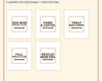 Dog Mom SVG Bundle Fall Paw PNG Cricut Shirt Designs Instant Download