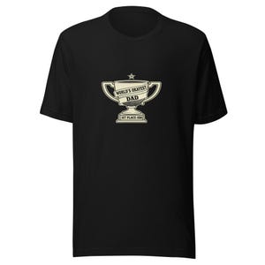 Worlds Okayest Dad Trophy Tee Funny Father Gift - Cream Ink Bella Canvas Bild 1