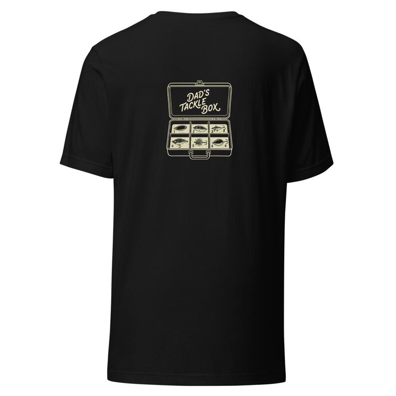 Dads Tackle Box Tee Fishing Dad Gift - Vintage Lure Cream Ink Bella Canvas afbeelding 6