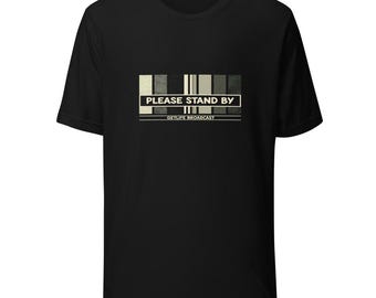 Please Stand By Vintage TV Bars Tee - 90s Retro Cream Ink Bella Canvas Tee