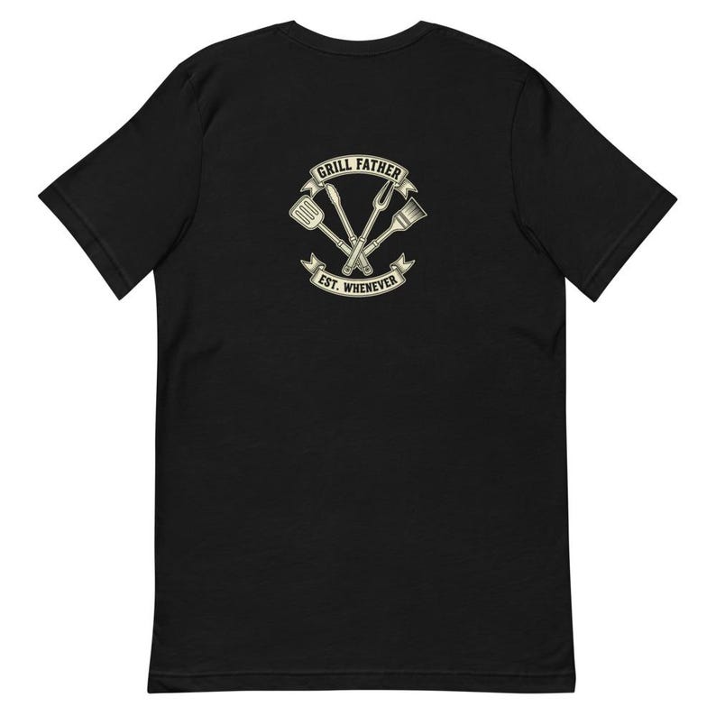 Grill Father Tee BBQ Dad Gift Crest - Funny Cream Ink Bella Canvas Tee 画像 8