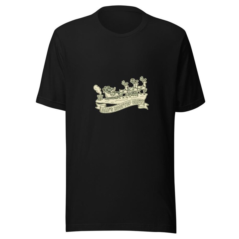 Dads Rooftop Crew Christmas Tee - Funny Holiday Dad Gift Cream Ink Bella 画像 2